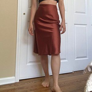 Princess Polly Cleo Midi Skirt Rust